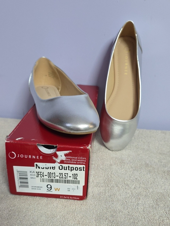 Journee Collection Shoes - Journee Collection Silver Metallic Ballet Flats